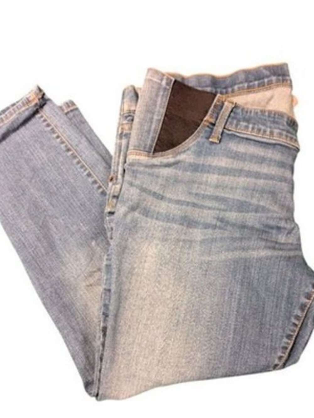 Isabel Maternity By Ingrid Isabel Skinny Stretch Capri Blue Jeans Women's Sz 14
